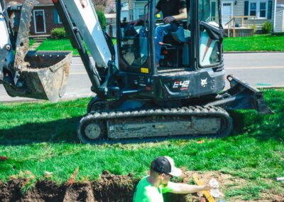 Excavation for septic tank installation
